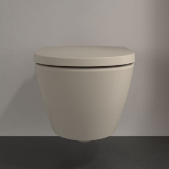 Villeroy & Boch Subway 2.0 Rimless Washdown Wall Hung Toilet and Soft Close Seat - Almond