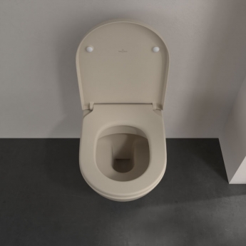 Villeroy & Boch Subway 2.0 Rimless Washdown Wall Hung Toilet and Soft Close Seat - Almond