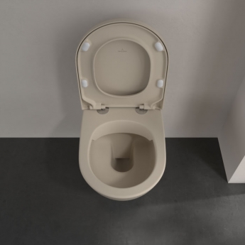 Villeroy & Boch Subway 2.0 Rimless Washdown Wall Hung Toilet and Soft Close Seat - Almond
