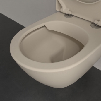 Villeroy & Boch Subway 2.0 Rimless Washdown Wall Hung Toilet and Soft Close Seat - Almond