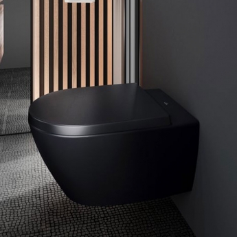 Villeroy & Boch Subway 2.0 Rimless Washdown Wall Hung Toilet and Soft Close Seat - Pure Black
