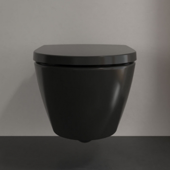 Villeroy & Boch Subway 2.0 Rimless Washdown Wall Hung Toilet and Soft Close Seat - Pure Black