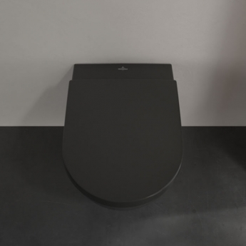 Villeroy & Boch Subway 2.0 Rimless Washdown Wall Hung Toilet and Soft Close Seat - Pure Black