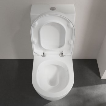 Villeroy & Boch Subway 2.0 Rimless Close Coupled Toilet with Push Button Cistern - Soft Close Seat