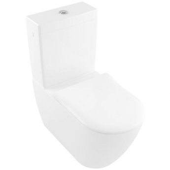Villeroy & Boch Subway 2.0 Rimless Close Coupled Toilet with Push Button Cistern - Soft Close Seat