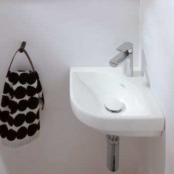 Villeroy & Boch Subway 3.0 Wall Hung Corner Basin 320mm Wide 1 Tap Hole - White Alpin