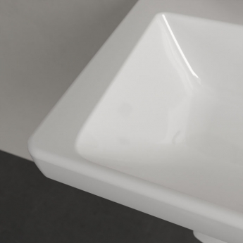 Villeroy & Boch Subway 3.0 Basin and Semi Pedestal 550mm Wide 1 Tap Hole - White Alpin | Product Image