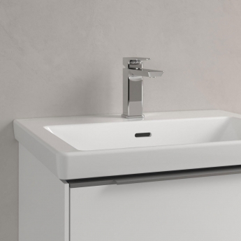Villeroy & Boch Subway 3.0 Basin and Semi Pedestal 600mm Wide 1 Tap Hole - White Alpin | Product Image