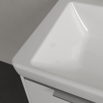 Villeroy & Boch Subway 3.0 Basin and Semi Pedestal 600mm Wide 1 Tap Hole - White Alpin | Product Image