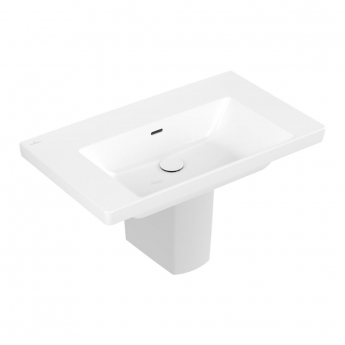 Villeroy & Boch Subway 3.0 Basin and Semi Pedestal 800mm Wide - 0 Tap Hole | Product Image