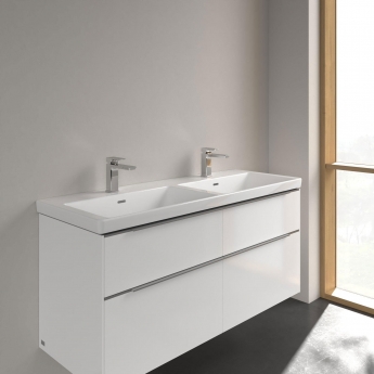 Villeroy & Boch Subway 3.0 Double Basin 1300mm Wide 2 Tap Hole - White Alpin