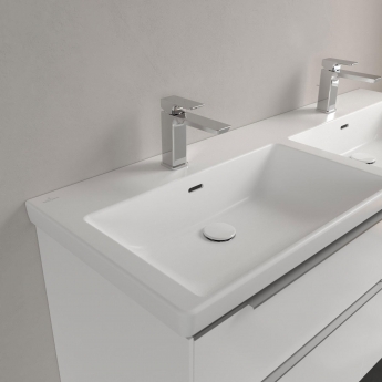 Villeroy & Boch Subway 3.0 Double Basin 1300mm Wide 2 Tap Hole - Stone White | Product Image