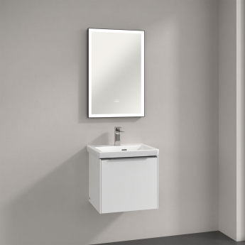 Villeroy & Boch Subway 3.0 LED Bathroom Mirror 750mm H x 600mm W - Black Matt/White Matt | Product Image