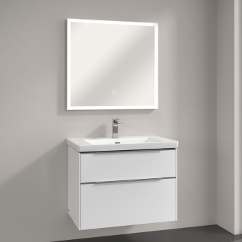 Villeroy & Boch Subway 3.0 LED Bathroom Mirror 750mm H x 800mm W - White Matt | Product Image
