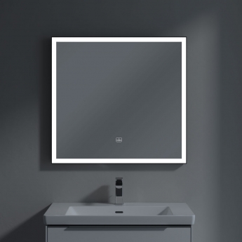 Villeroy & Boch Subway 3.0 LED Bathroom Mirror 750mm H x 800mm W - Black Matt/White Matt | Product Image