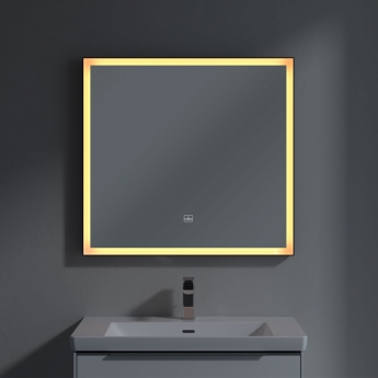 Villeroy & Boch Subway 3.0 LED Bathroom Mirror 750mm H x 800mm W - Black Matt/White Matt | Product Image