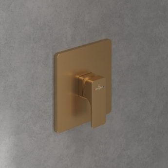 Villeroy & Boch Subway 3.0 Square Concealed Shower Valve Single Outlet - Brushed Gold | Product Image