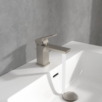 Villeroy & Boch Subway 3.0 Basin Mixer Tap with Pop-Up Waste - Brushed Nickel Matt