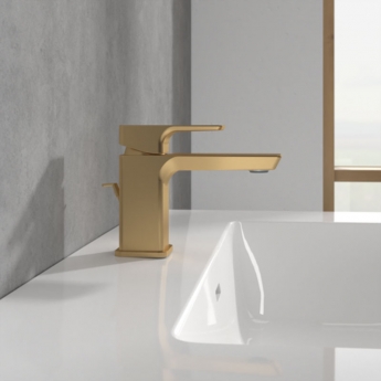Villeroy & Boch Subway 3.0 Basin Mixer Tap with Pop-Up Waste - Brushed Gold