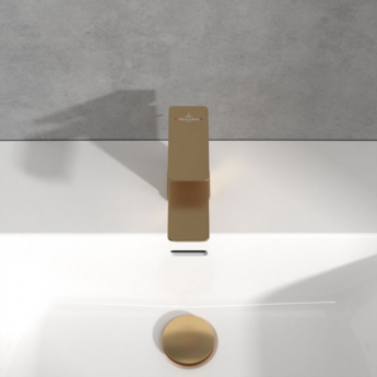 Villeroy & Boch Subway 3.0 Basin Mixer Tap with Pop-Up Waste - Brushed Gold