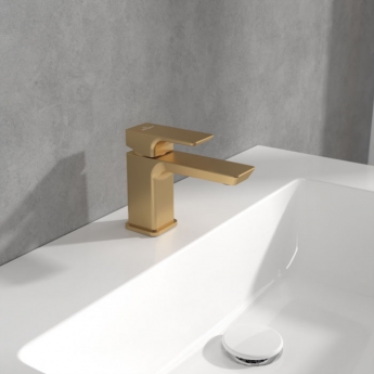 Villeroy & Boch Subway 3.0 Mini Mono Basin Mixer Tap without Waste - Brushed Gold