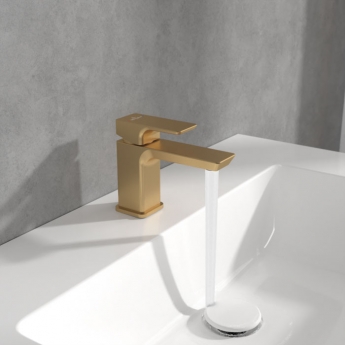 Villeroy & Boch Subway 3.0 Mini Mono Basin Mixer Tap without Waste - Brushed Gold