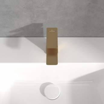 Villeroy & Boch Subway 3.0 Mini Mono Basin Mixer Tap without Waste - Brushed Gold