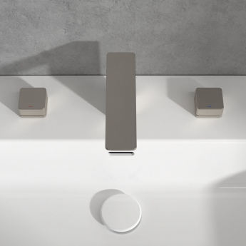 Villeroy & Boch Subway 3.0 Deck Mounted Basin Mixer Tap without Waste - Brushed Nickel Matt | Product Image