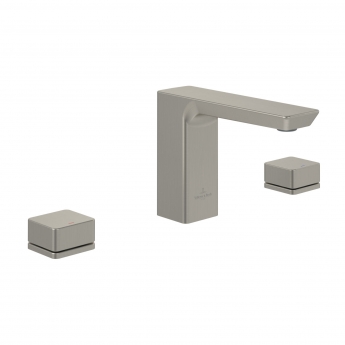 Villeroy & Boch Subway 3.0 Deck Mounted Basin Mixer Tap without Waste - Brushed Nickel Matt | Product Image