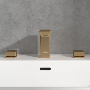 Villeroy & Boch Subway 3.0 Deck Mounted Basin Mixer Tap without Waste - Brushed Gold | Product Image