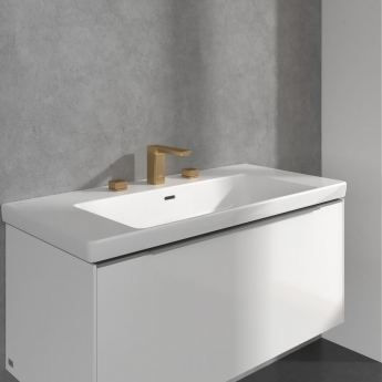 Villeroy & Boch Subway 3.0 Deck Mounted Basin Mixer Tap without Waste - Brushed Gold | Product Image