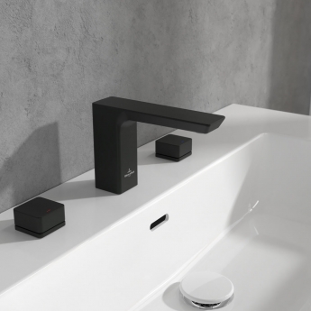 Villeroy & Boch Subway 3.0 Deck Mounted Basin Mixer Tap without Waste - Matt Black | Product Image