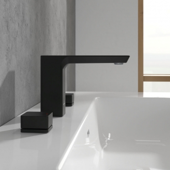 Villeroy & Boch Subway 3.0 Deck Mounted Basin Mixer Tap without Waste - Matt Black | Product Image