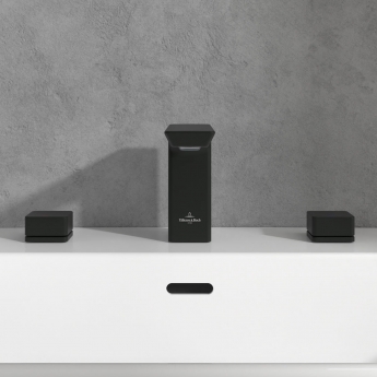 Villeroy & Boch Subway 3.0 Deck Mounted Basin Mixer Tap without Waste - Matt Black | Product Image