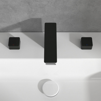 Villeroy & Boch Subway 3.0 Deck Mounted Basin Mixer Tap without Waste - Matt Black | Product Image