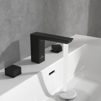 Villeroy & Boch Subway 3.0 Deck Mounted Basin Mixer Tap without Waste - Matt Black | Product Image