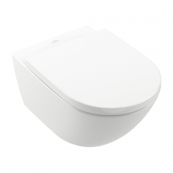 Villeroy & Boch Subway 3.0 Rimless Wall Hung Toilet with TwistFlush and Soft Close Seat - White Alpin
