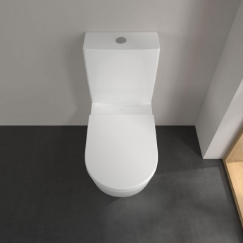 Villeroy & Boch Subway 3.0 Rimless TwistFlush Close Coupled Toilet with Push Button Cistern Bottom Entry - Soft Close Seat