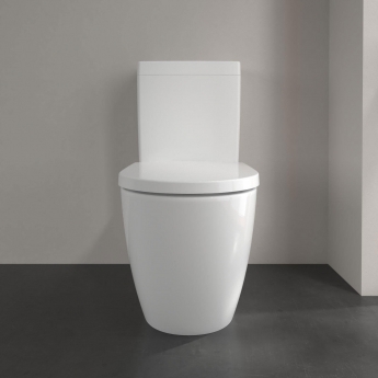 Villeroy & Boch Subway 3.0 Rimless TwistFlush Close Coupled Toilet with Push Button Cistern Bottom Entry - Soft Close Seat