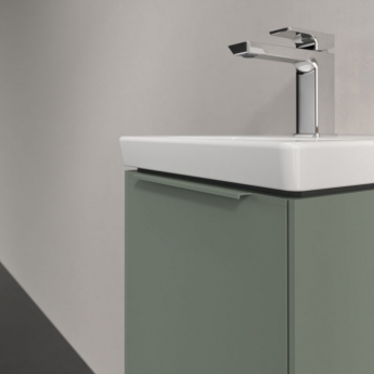 Villeroy & Boch Subway 3.0 Wall Hung 1-Door Vanity Unit with Basin 370mm Wide - Soft Green with Monochrome Handle | Product Image