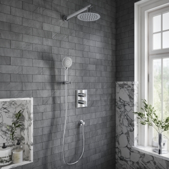 Villeroy & Boch Universal Dual Concealed Mixer Shower with Shower Handset and Round Fixed Head - Chrome | Product Image