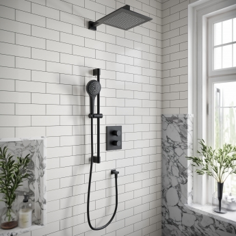 Villeroy & Boch Universal Dual Concealed Mixer Shower with Shower Kit and Square Fixed Head - Matt Black | Product Image