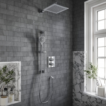 Villeroy & Boch Universal Dual Concealed Mixer Shower with Shower Kit and Square Fixed Head - Chrome | Product Image