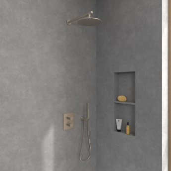 Villeroy & Boch Universal Round Fixed Shower Head 350mm Diameter - Brushed Nickel Matt