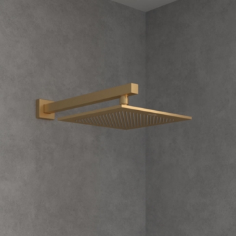 Villeroy & Boch Universal Square Fixed Shower Head 250mm x 250mm - Brushed Gold