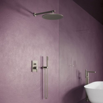 Villeroy & Boch Universal Showers Rain Wall Mounted Round Shower Arm 408mm Length - Brushed Nickel Matt