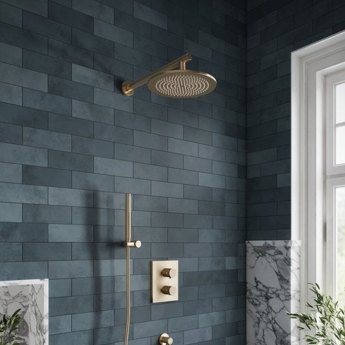 Villeroy & Boch Universal Showers Rain Wall Mounted Round Shower Arm 408mm Length - Brushed Nickel Matt