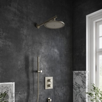 Villeroy & Boch Universal Showers Rain Wall Mounted Round Shower Arm 408mm Length - Brushed Nickel Matt