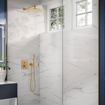 Villeroy & Boch Universal Showers Rain Wall Mounted Round Shower Arm 408mm Length - Brushed Gold