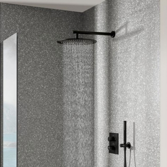 Villeroy & Boch Universal Showers Rain Wall Mounted Round Shower Arm 408mm Length - Matt Black